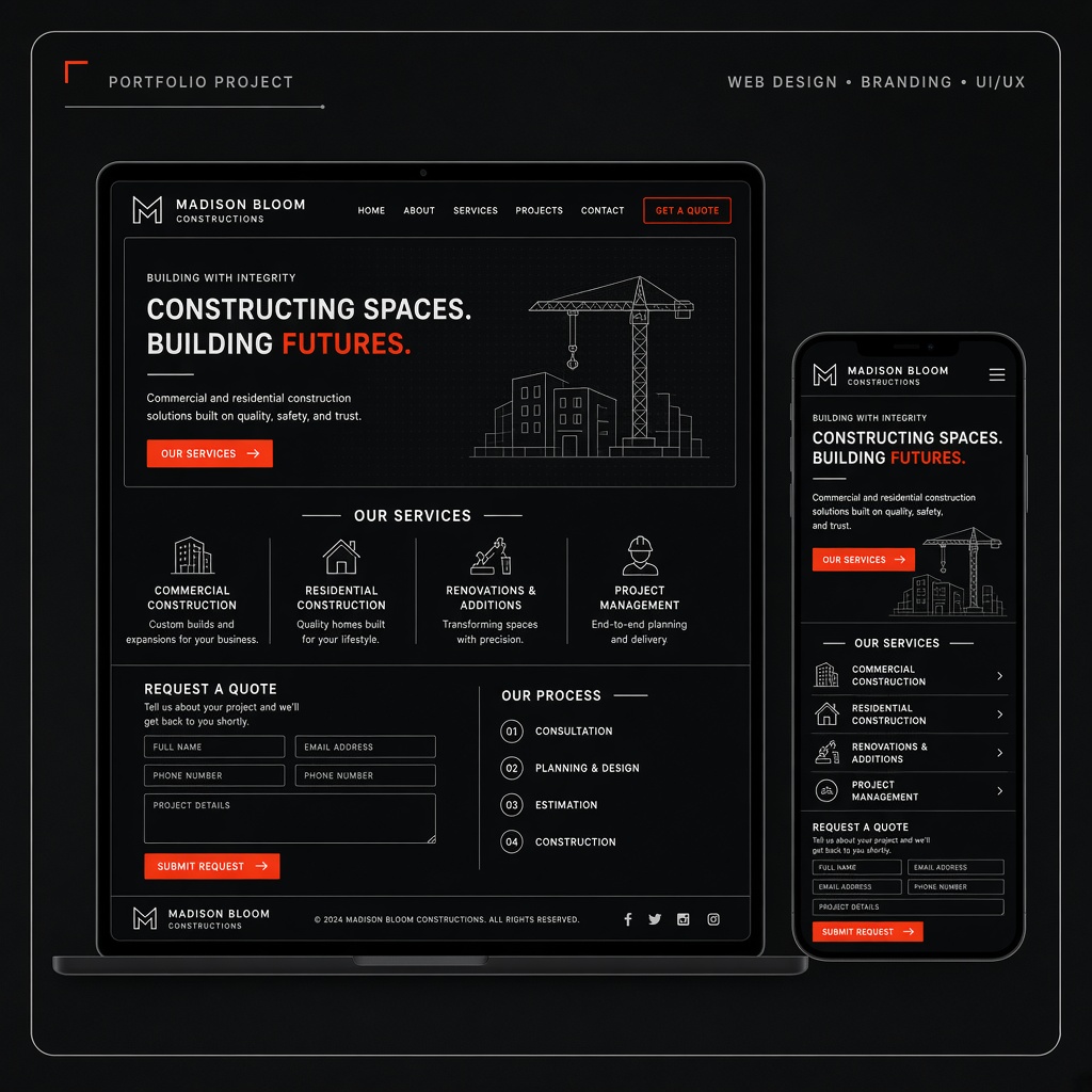Madison Bloom Constructions — Corporate Website & Quote Management System