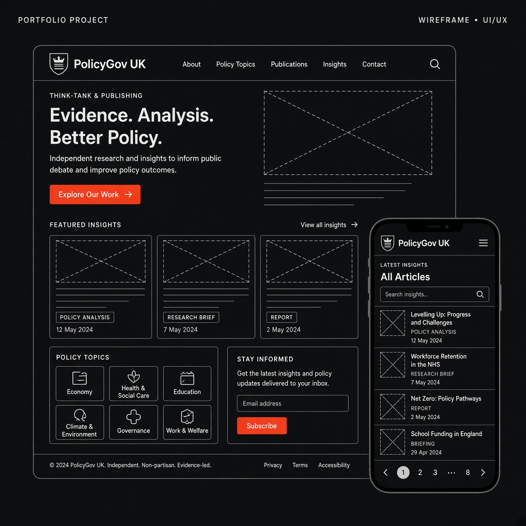 PolicyGov UK — Think Tank & Publishing Platform
