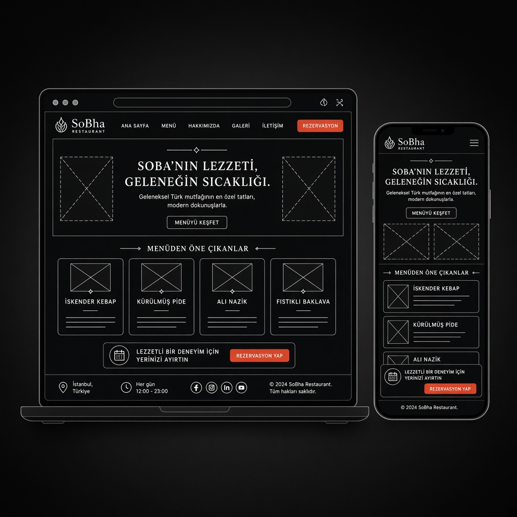 SoBha Restaurant — Turkish Cuisine Brand & Booking Website